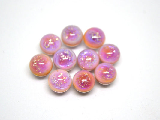 Pale pink glass universe beads, Handmade Space lampwork, Galaxy beads, Half-drilled beads, Galaxy jewelry, Artisan lampwork, Made for Order