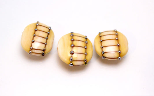 jewelry making set gold bead bracelet yellow glass jewelry round yellow bead colorful glass jewelry glass decor artisan lampwork bead