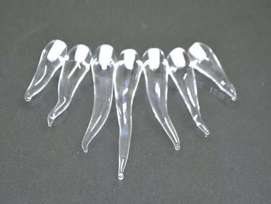 Clear Lampwork Icicle, Handmade lampwork, Icicle Glass Beads, Icicle jewelry, Winter jewelry, Christmas beads, Icicle pendant, half-drilled