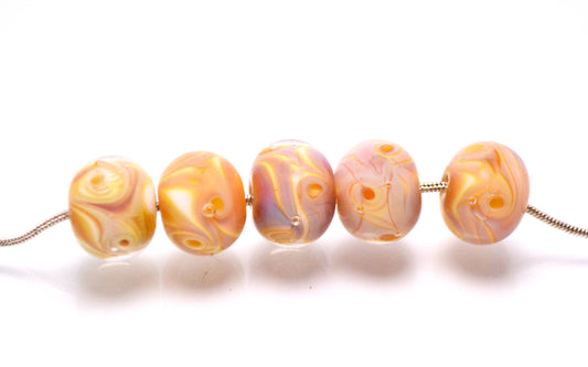 Sand beads yellow glass jewelry yellow lampwork glass bead for jewelry making set artisan lampwork yellow glass bracelet rondelle bead