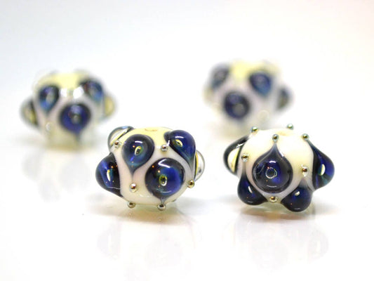 blue lampwork blue white lampwork glass beads white glass beads rondelle glass bead ocean drop ocean blue glass beads ocean jewelry supply