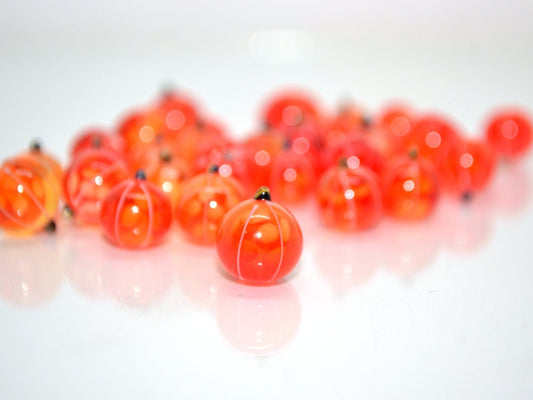 Glass currant beads, Orange lampwork berries, Glass berry, Lampwork currant, Artisan lampwork, Food glass beads, half-drilled beads
