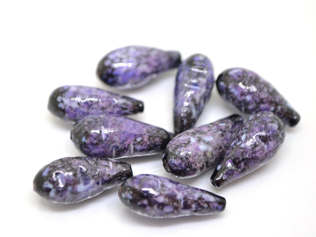 Glass honeysuckle beads, Purple lampwork beads, Purple berry beads, Glass berries, Lampwork berry, Artisan lampwork, Food glass beads