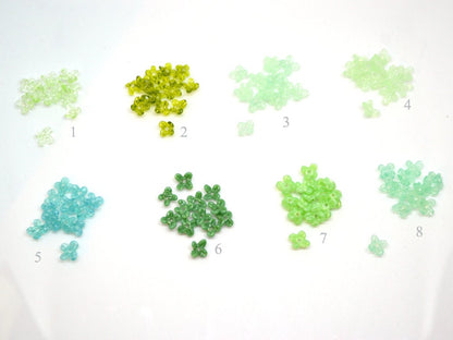 small flower beads green flowers for headband flowers tiara making mini glass flowers green glass flowers transparent frosted lampwork beads
