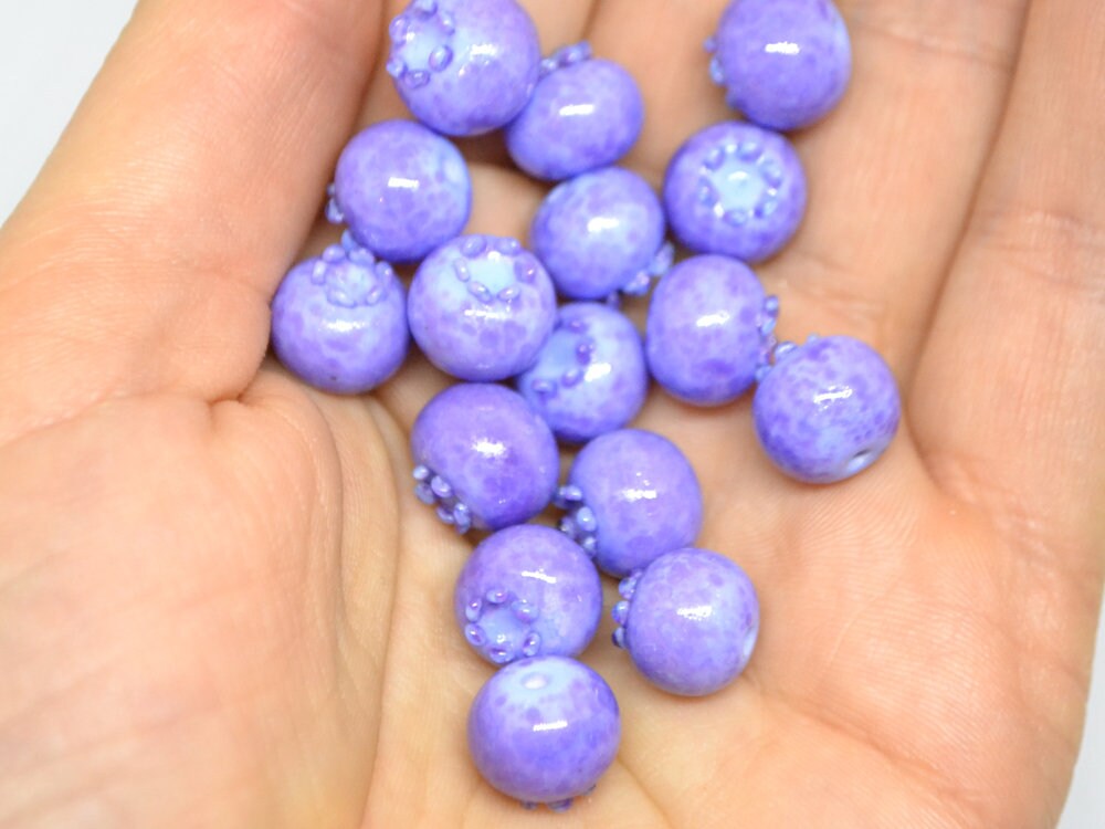 Glass purple blueberry, Lampwork berry, Lavender purple glass berries, Realistic berry