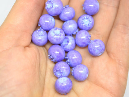 Glass purple blueberry, Lampwork berry, Lavender purple glass berries, Realistic berry