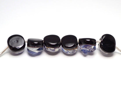 blue purple glass beads for bracelet making jewelry helix lampwork beads glass snail beads sparkling bead set lampwork artisan rainbow shell