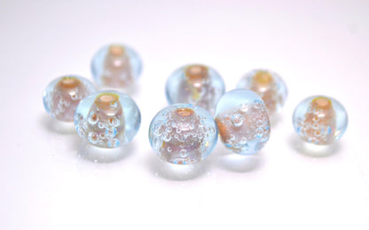 Bubbles glass bubble jewelry lampwork blue glass bubbles sky blue glass bead set artisan lampwork jewelry making bead Bubble bracelet