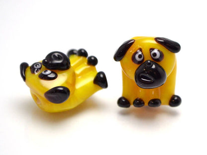 glass dog charm year of the dog new year 2018 gift dog pendant new year pendant dog kids jewelry making yellow dog black dog smiling dog