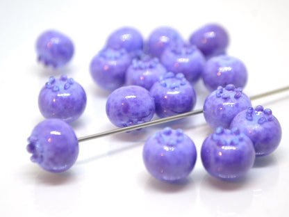 Glass purple blueberry, Lampwork berry, Lavender purple glass berries, Realistic berry