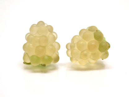 lampwork yellow raspberry, Frost glass berries, Lampwork berry, Lampwork fruit beads, Glass Raspberry