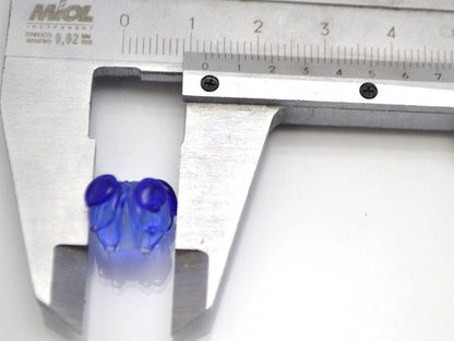 blue flower bead Lampwork flower Transparent beads Wedding jewelry Something blue Earrings making Dark blue bead Artisan Lampwork design