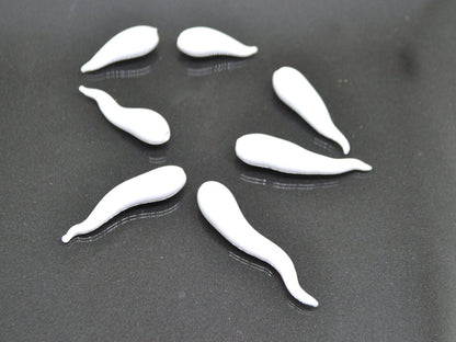 White opaque Lampwork Icicle, Icicle Glass Beads, Christmas beads, Glass Miniature Winter, Icicle pendant, Handmade lampwork, half-drilled