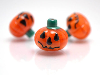 helloween glass pumpkin orange beads artisan lampwork jewelry making set handmade halloween pumpkin mask jewelry cute earrings pendant