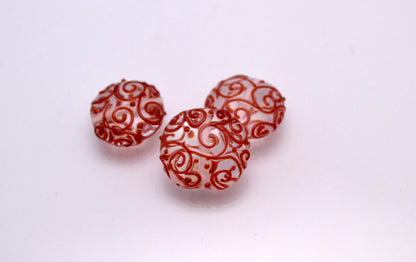 clear jewelry making bead artisan lampwork set colorful jewelry bead lentils bead handmade jewelry making set clear red glass bead coin