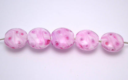 lampwork bead pink lentils bead murano glass bead jewelry making bead pink glass charm bead artisan lampwork galaxy bead Italian glass