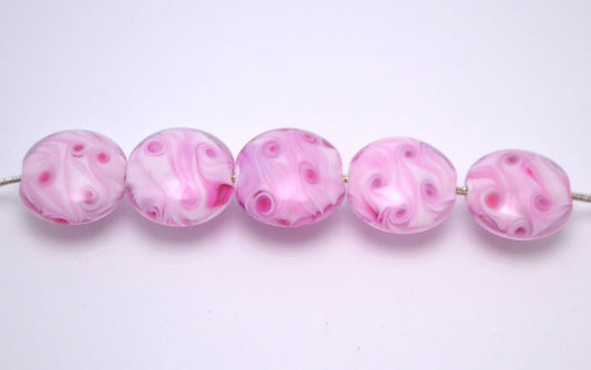lampwork bead pink lentils bead murano glass bead jewelry making bead pink glass charm bead artisan lampwork galaxy bead Italian glass