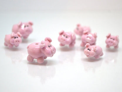 Lampwork pig beads