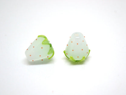 Pale blue Strawberry beads, Lampwork berry beads, Lampwork strawberry, Blue Berry beads, Artisan Lampwork, Berry jewelry, Glass berries
