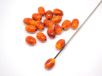 Glass sea buckthorn beads 2 pcs, Orange Glass berry, Orange lampwork beads,  Lampwork berries, Artisan lampwork, half-drilled beads