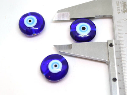 Evil Eye glass Beads protection beads murano glass lentil eye beads lampwork glass art beadwork turkish evil eye protection jewelry blue