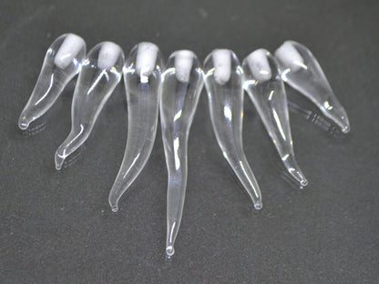 Clear Lampwork Icicle, Handmade lampwork, Icicle Glass Beads, Icicle jewelry, Winter jewelry, Christmas beads, Icicle pendant, half-drilled