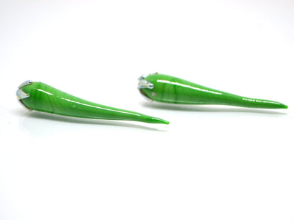 Green chili peppers, Lampwork chile beads, Vegetable beads, Lampwork vegetables, Vegetable jewelry, Vegetable garden, vegetable pendant