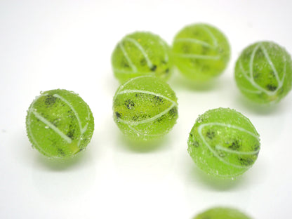 Lampwork gooseberry beads, Green berry beads, Glass berries, Garden berry beads, Glass gooseberry beads, Berry jewelry making