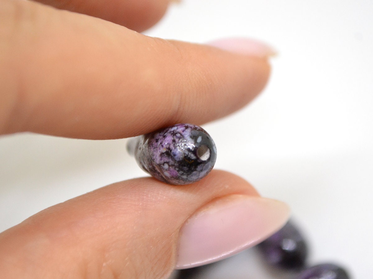 Glass honeysuckle beads, Purple lampwork beads, Purple berry beads, Glass berries, Lampwork berry, Artisan lampwork, Food glass beads