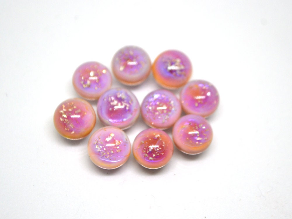 Pale pink glass universe beads, Handmade Space lampwork, Galaxy beads, Half-drilled beads, Galaxy jewelry, Artisan lampwork, Made for Order