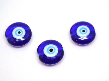 Evil Eye glass Beads protection beads murano glass lentil eye beads lampwork glass art beadwork turkish evil eye protection jewelry blue