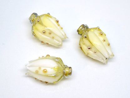 white flower glass beads for jewelry making wedding jewelry bridal jewelry flower girl jewelry floral glass beads white lampwork beads beige