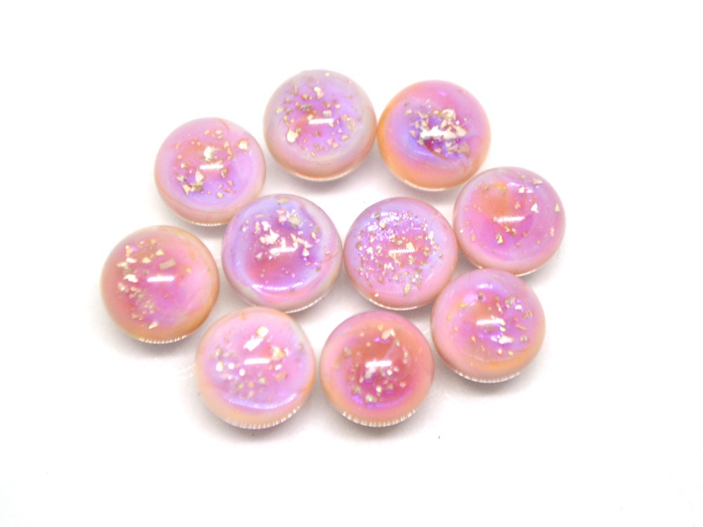 Pale pink glass universe beads, Handmade Space lampwork, Galaxy beads, Half-drilled beads, Galaxy jewelry, Artisan lampwork, Made for Order
