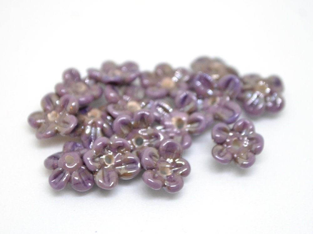 Dark lilac Mini flower beads, Purple shine beads, Small flowers, Flower embellishment, Tiny flowers, Small Tiara flowers