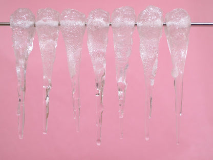 Frosted Icicle Glass Beads, Winter Lampwork, Transparent Glass beads, Xmas Lampwork, Christmas beads, Holiday beads, Artisan lampwork