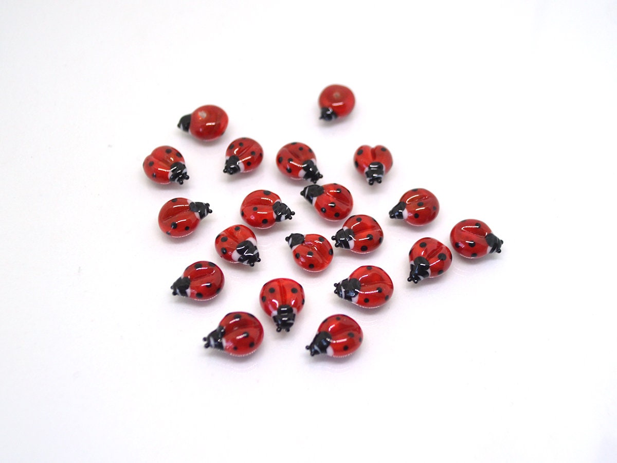 Lampwork ladybug beads