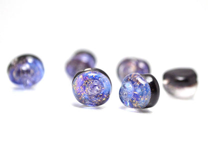 blue purple glass beads for bracelet making jewelry helix lampwork beads glass snail beads sparkling bead set lampwork artisan rainbow shell