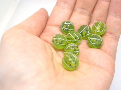 Lampwork gooseberry beads, Green berry beads, Glass berries, Garden berry beads, Glass gooseberry beads, Berry jewelry making