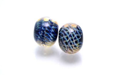 sea bead colorful glass jewelry clear glass bead blue jewelry making set bubble bead artisan lampwork  glass handcrafted blue jewelry glass