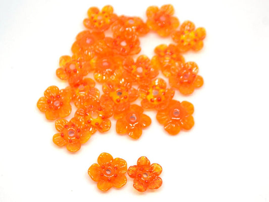 orange jewelry flower necklace making set handmade jewelry making set orange wildflower sunny orange glass beads transparent orange bright