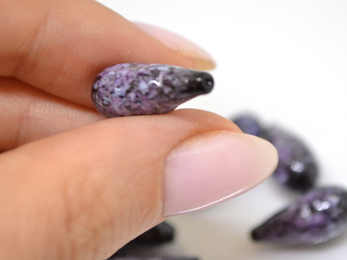 Glass honeysuckle beads, Purple lampwork beads, Purple berry beads, Glass berries, Lampwork berry, Artisan lampwork, Food glass beads