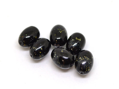 Olive lampwork beads, Black glass berry beads, Glass Olive-tree beads, Lampwork berries, Artisan lampwork, berry pendant, half-drilled beads