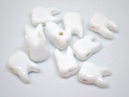 Glass tooth beads, Horizontal hole, Dentist gift, Human Teeth beads, Dentist beads funny, Handmade beads, Teeth jewelry, Teeth necklace