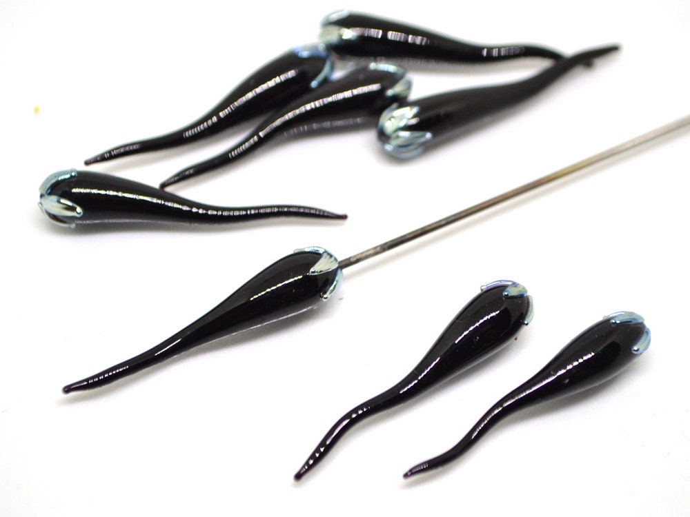 Black silver chili peppers, Lampwork chile beads, lampwork charms, Artisan lampwork, Farm lampwork, Vegetable beads, Lampwork vegetables