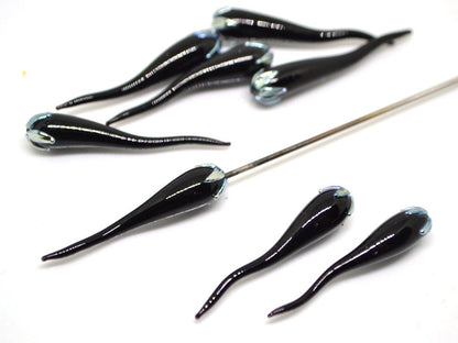 Black silver chili peppers, Lampwork chile beads, lampwork charms, Artisan lampwork, Farm lampwork, Vegetable beads, Lampwork vegetables