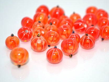 Glass currant beads, Orange lampwork berries, Glass berry, Lampwork currant, Artisan lampwork, Food glass beads, half-drilled beads