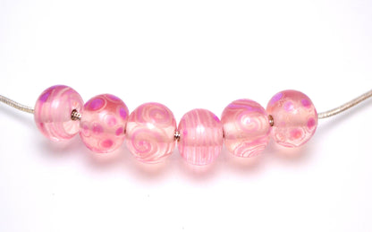 lampwork bead glass handmade lampwork jewelry glass making set snake jewelry artisan lampwork Murano glass pink shimmer pink points strips