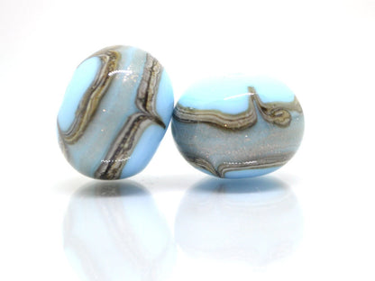 Blue venetian glass beads, Sky Blue gold Murano glass beads, Pastel Blue lampwork, Italian glass beads, Ethnic beads, Rondelle bead