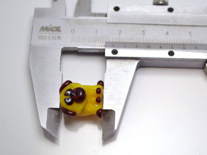 glass dog pendant chinese new year 2018 year of the dog handmade lampwork dog pug gift pug earrings yellow dog brown dog lampwork pug