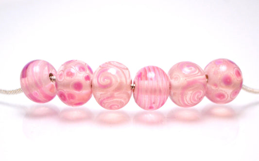 lampwork bead glass handmade lampwork jewelry glass making set snake jewelry artisan lampwork Murano glass pink shimmer pink points strips